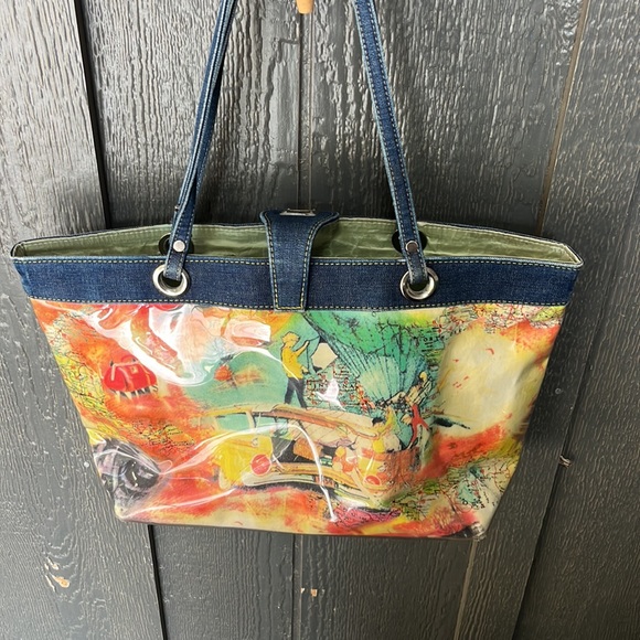 Tote bag with denim straps! GUC - Picture 8 of 8